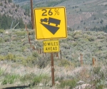 Sonora Pass 26% sign